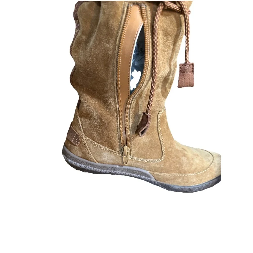 Cushe‎ Cascade Tan Suede Waterproof Winter Boots Womens 6 Faux Fur Boho Cabin